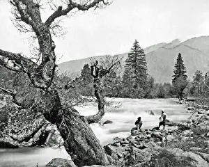 Himalayan Prints: River, possibly in the Himalayan Mountains, India