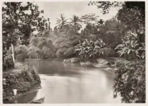 River scene, Java, Indonesia, Woodburytype