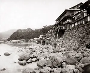 River scene, Obama, Japan circa 1890. Date: circa 1890