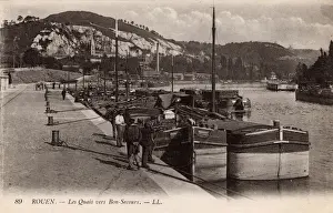 Quays Prints: River Seine at Rouen, Northern France
