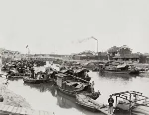 Harbor Gallery: River full of small boats, Asia