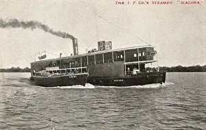 Irrawaddy Prints: River steamer Nagama, Rangoon, Burma