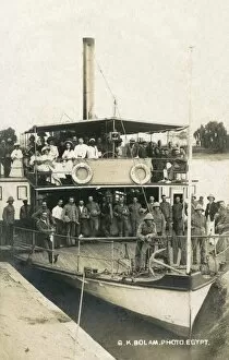 Tramways Collection: River steamer with passengers, Egypt