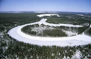 Aerials Gallery: River Taz winter aerial, North Siberia