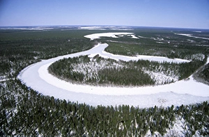 Aerials Gallery: River Taz winter aerial, North Siberia