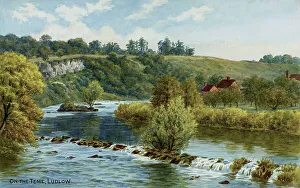 Ludlow Prints: River Teme, Ludlow, Shropshire