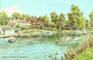 Boating Collection: River Thames, George and Dragon Inn, Wargrave, Berkshire