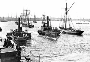 Ferries Prints: River Thames Greenwich Pier London Victorian period