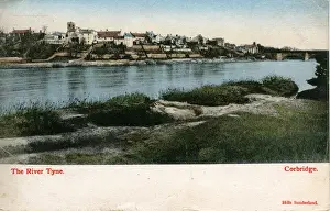 Hexham Prints: River Tyne & View of Town, Corbridge, Northumberland