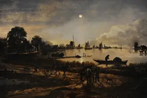 River View by Moonlight, c. 1640-1650, by Aert van der Neer