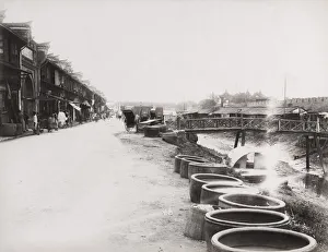 Riverside view, probably Shanghai, China