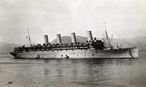 RMS Aquitania, cruise ship in war paint, WW1