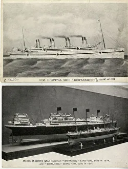 1874 Prints: RMS Britannic - two postcards