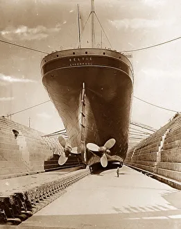Celtic Prints: RMS Celtic, White Star Line in dry dock
