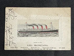Queenstown Prints: RMS Mauretania silk postcard