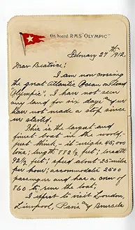 Sank Prints: RMS Olympic - on board letter card