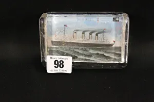 Rectangular Prints: RMS Olympic - glass paperweight