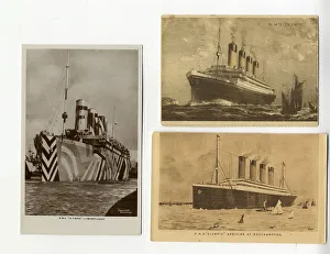 Dazzle Prints: RMS Olympic - three postcards