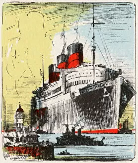 1957 Collection: RMS Queen Mary, Cunard Line cruise ship