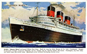 Funnels Prints: RMS Queen Mary, Cunard White Star Line