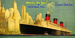 Images Dated 27th March 2020: RMS Queen Mary - giant poster