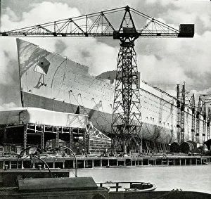 RMS Queen Mary ready for launch on River Clyde