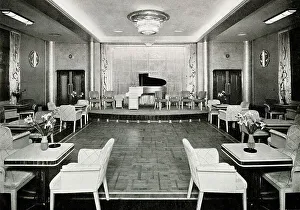 RMS, Queen Mary, Saloon on Promenade Deck