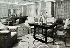 RMS Queen Mary, Sitting Room in Cabin Section