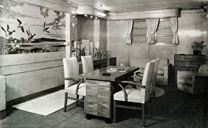 RMS Queen Mary, Sitting Room in Tourist Class