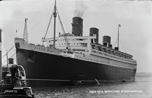 Docked Prints: R.M.S. Queen Mary at Southampton