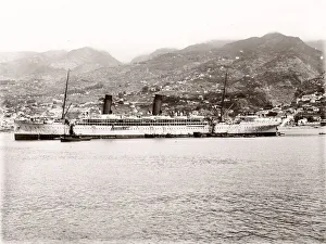 RMS Saxon, anchored at Madeira, Portugal