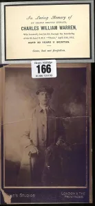Warren Prints: RMS Titanic - Charles William Warren, passenger and victim