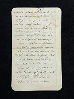 Handwritten Prints: RMS Titanic, First Class passenger Stanley May, letter