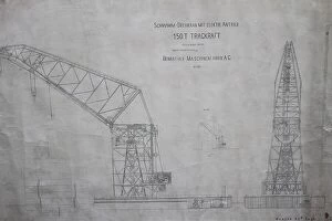 Backed Collection: RMS Titanic - Harland and Wolff drawing of floating crane
