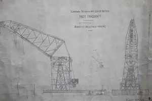 Crane Prints: RMS Titanic - Harland and Wolff drawing of floating crane
