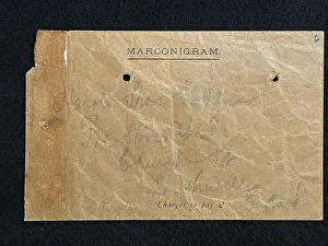 Marconi Prints: RMS Titanic, Harold Cottam Collection, Marconi envelope