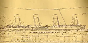 RMS Titanic - large copy plan of the ship