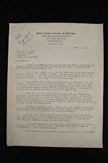 Efforts Collection: RMS Titanic - letter, Mabel Francatelli, passenger