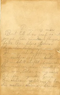 Carl Collection: RMS Titanic - letter in Swedish, Carl Asplund, victim