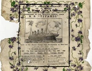 Post Disaster Collection: RMS Titanic in memoriam handkerchief
