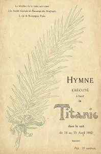 Fundraising Prints: RMS Titanic - music cover, hymn performed on board the ship