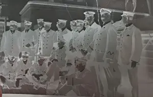 Superb Prints: RMS Titanic - negative of officers on rescue ship Carpathia