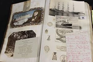 Images Dated 5th March 2018: RMS Titanic - passenger's album of scraps