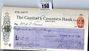 RMS Titanic - Relief Fund cheque, Mrs A L Slemen