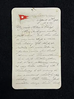 Letter Prints: RMS Titanic sFirst Class passenger Stanley May letter