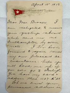 Archibald Prints: R.M.S. TITANIC - Unique Titanic lettercard from one of the most well known survivors of the disaster