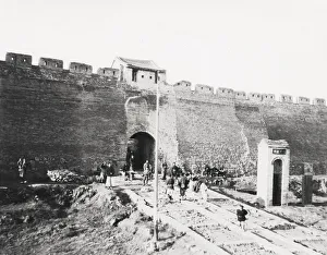 Road construction, city gate, China, Peking Beijing ?
