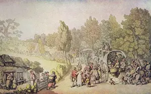 Horseracing Prints: The Road to Epsom by Thomas Rowlandson