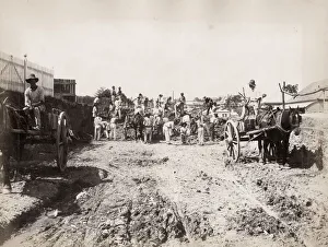 Road gang building a road, Brisbane, Australia