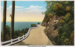 Puget Prints: Road overlooking Puget Sound, Washington, USA Date: 1929